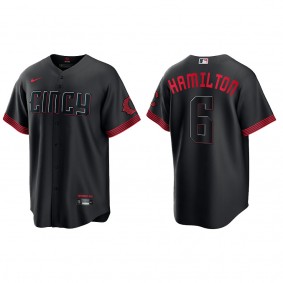 Billy Hamilton Cincinnati Reds Nike Black 2023 City Connect Replica Jersey