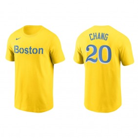 Men's Boston Red Sox Yu Chang Gold City Connect Wordmark T-Shirt