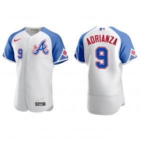 Men's Atlanta Braves Ehire Adrianza White City Connect Authentic Jersey