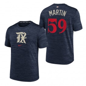 Brett Martin Texas Rangers Navy 2023 City Connect Velocity Practice Performance T-Shirt