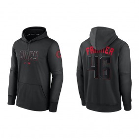 Buck Farmer Cincinnati Reds Nike Black 2023 City Connect Pregame Performance Pullover Hoodie