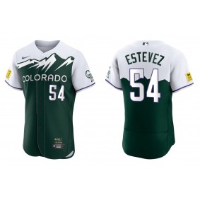 Men's Colorado Rockies Carlos Estevez Green 2022 City Connect Authentic Jersey