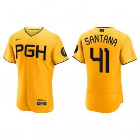 Carlos Santana Pittsburgh Pirates Gold 2023 City Connect Authentic Jersey