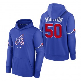 Charlie Morton Atlanta Braves Royal 2023 City Connect Pregame Performance Pullover Hoodie