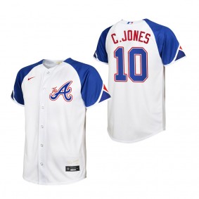 Chipper Jones Youth Atlanta Braves White 2023 City Connect Replica Jersey