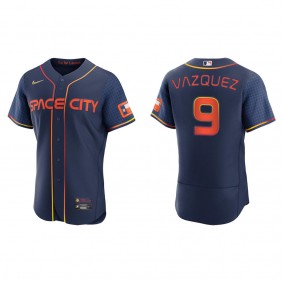 Men's Houston Astros Christian Vazquez Navy 2022 City Connect Authentic Jersey