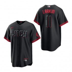 Men's Cincinnati Reds Barry Larkin Nike Black 2023 City Connect Replica Player Jersey