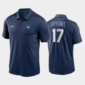 Navy #17 Kris Bryant Chicago Cubs Franchise Men's 2021 City Connect Polo