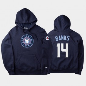 Navy 2021 City Connect Chicago Cubs #14 Ernie Banks Men's Hoodie