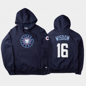 Navy 2021 City Connect Chicago Cubs #16 Patrick Wisdom Men's Hoodie