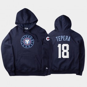 Navy 2021 City Connect Chicago Cubs #18 Ryan Tepera Men's Hoodie