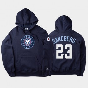 Navy 2021 City Connect Chicago Cubs #23 Ryne Sandberg Men's Hoodie