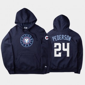 Navy 2021 City Connect Chicago Cubs #24 Joc Pederson Men's Hoodie