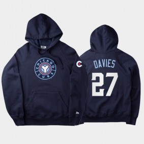 Navy 2021 City Connect Chicago Cubs #27 Zach Davies Men's Hoodie