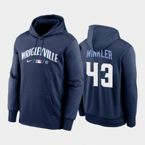 Chicago Cubs Navy 2021 City Connect #43 Dan Winkler Men's Hoodie