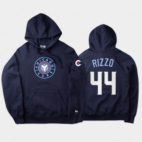 Navy 2021 City Connect Chicago Cubs #44 Anthony Rizzo Men's Hoodie