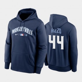 Chicago Cubs Navy 2021 City Connect #44 Anthony Rizzo Men's Hoodie