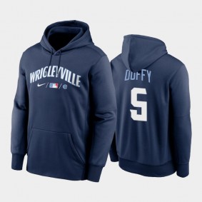 Chicago Cubs Navy 2021 City Connect #5 Matt Duffy Men's Hoodie