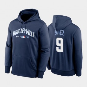 Chicago Cubs Navy 2021 City Connect #9 Javier Baez Men's Hoodie