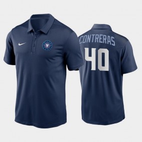 Navy #40 Willson Contreras Chicago Cubs Franchise Men's 2021 City Connect Polo