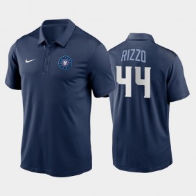 Navy #44 Anthony Rizzo Chicago Cubs Franchise Men's 2021 City Connect Polo