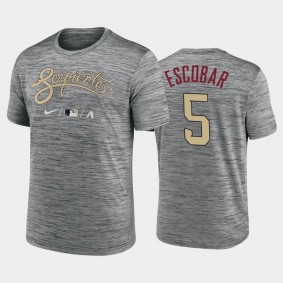 2021 City Connect Arizona Diamondbacks Practice #5 Eduardo Escobar T-Shirt Anthracite