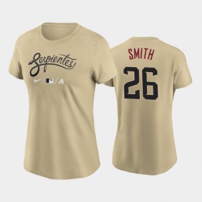 2021 City Connect Arizona Diamondbacks Wordmark #26 Pavin Smith Women's T-Shirt Gold