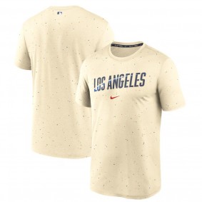 Men's Los Angeles Dodgers Cream 2024 City Connect Authentic Collection Practice Velocity Performance T-Shirt