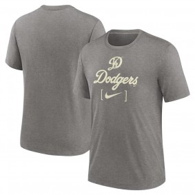 Men's Los Angeles Dodgers Heather Charcoal 2024 City Connect Tri-Blend T-Shirt