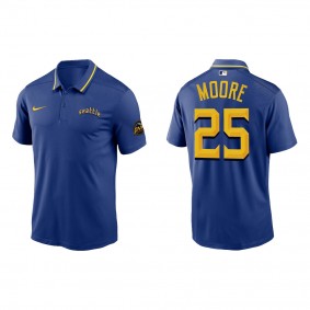 Dylan Moore Seattle Mariners Royal 2023 City Connect Knit Performance Polo