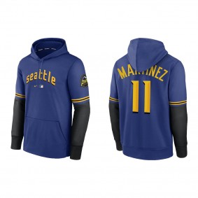 Edgar Martinez Seattle Mariners Royal 2023 City Connect Pregame Performance Pullover Hoodie