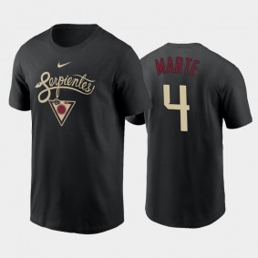 2021 City Connect Arizona Diamondbacks Black Graphic #4 Ketel Marte T-Shirt