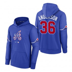 Ian Anderson Atlanta Braves Royal 2023 City Connect Pregame Performance Pullover Hoodie