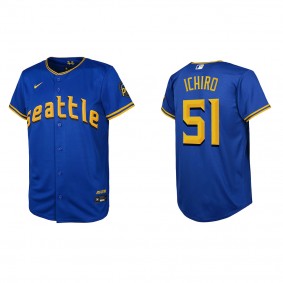 Ichiro Suzuki Youth Seattle Mariners Royal 2023 City Connect Replica Jersey