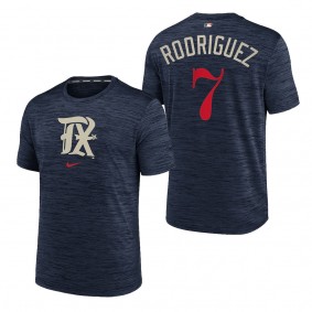 Ivan Rodriguez Texas Rangers Navy 2023 City Connect Velocity Practice Performance T-Shirt