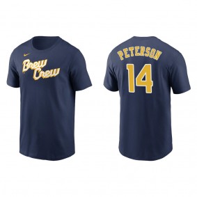 Jace Peterson Brewers Navy City Connect Wordmark T-Shirt