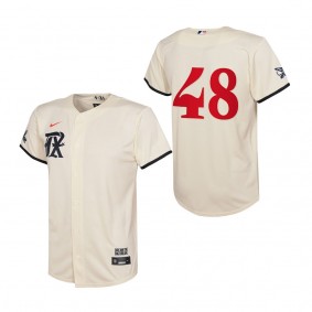 Jacob deGrom Youth Texas Rangers Cream 2023 City Connect Replica Jersey