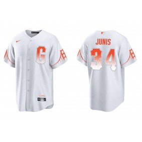 Men's San Francisco Giants Jake Junis White City Connect Replica Jersey