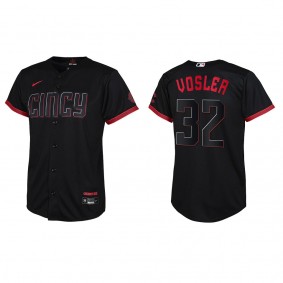 Jason Vosler Youth Cincinnati Reds Nike Black 2023 City Connect Replica Jersey