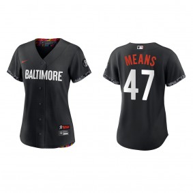 John Means Women's Baltimore Orioles Black 2023 City Connect Replica Jersey