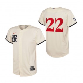 Jon Gray Youth Texas Rangers Cream 2023 City Connect Replica Jersey