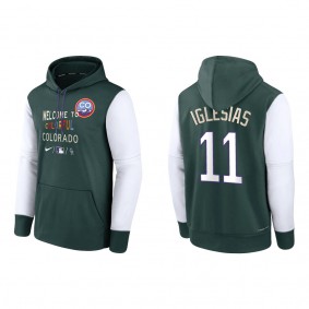 Jose Iglesias Colorado Rockies Green Authentic Collection 2022 City Connect Therma Performance Pullover Hoodie