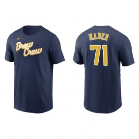 Josh Hader Brewers Navy City Connect Wordmark T-Shirt