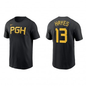 Ke'Bryan Hayes Pittsburgh Pirates Black 2023 City Connect Wordmark T-Shirt