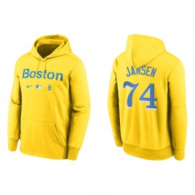 Kenley Jansen Men's Boston Red Sox Nike Gold City Connect Baseball Therma Pullover Hoodie