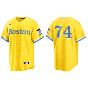 Kenley Jansen Boston Red Sox Nike Gold Light Blue City Connect Replica Jersey