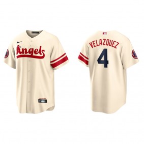 Andrew Velazquez Men's Angels Cream 2022 City Connect Replica Player Jersey