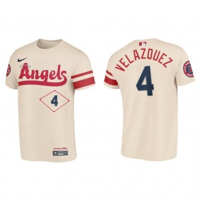 Andrew Velazquez Angels Cream 2022 City Connect T-Shirt