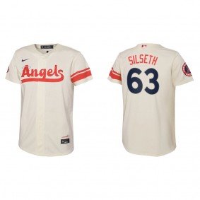 Chase Silseth Youth Angels Cream 2022 City Connect Replica Team Jersey