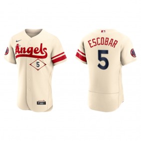 Men's Los Angeles Angels Eduardo Escobar Cream City Connect Authentic Jersey